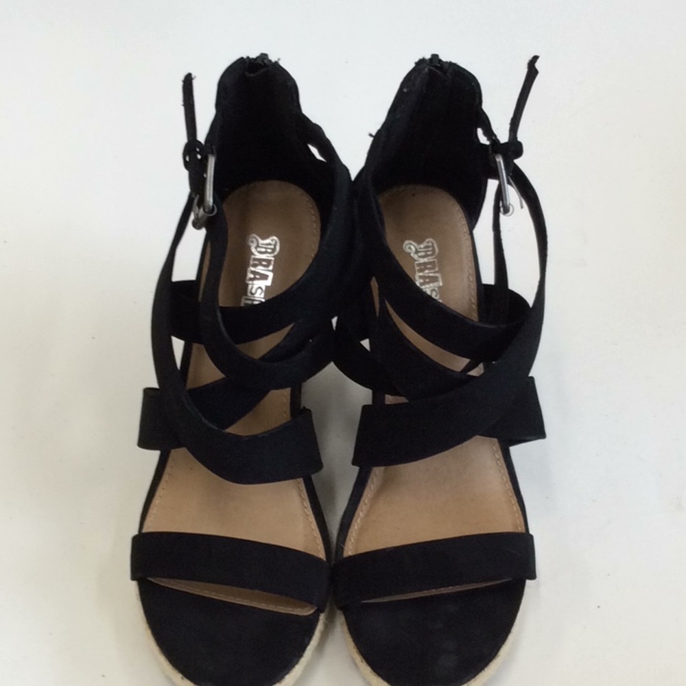 Brash Black Wedge Shoes